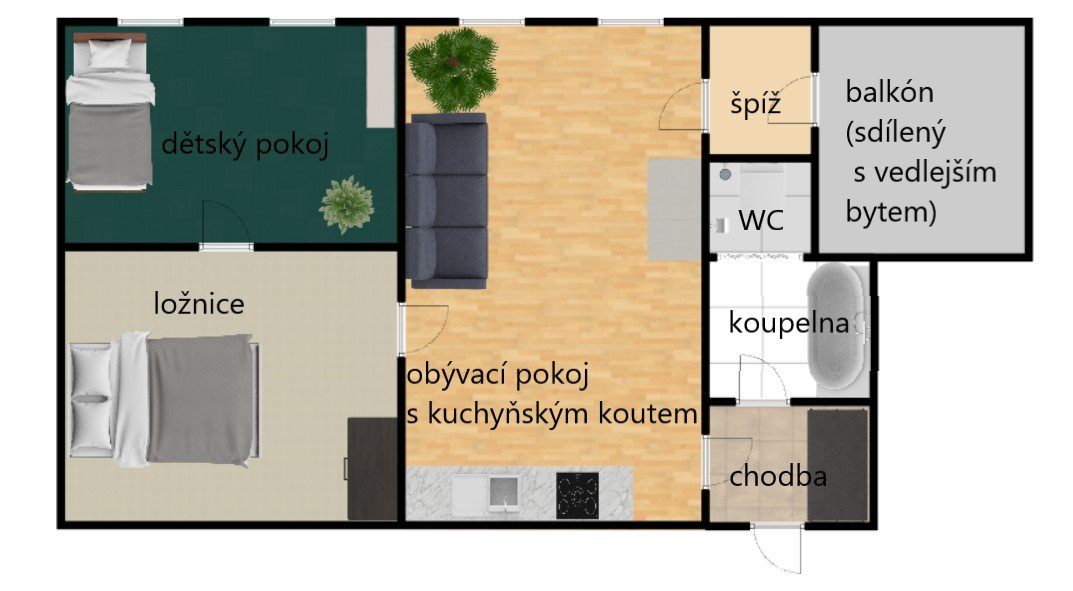 Prodej bytu 3+kk, 65 m2 – Denisovo náměstí
