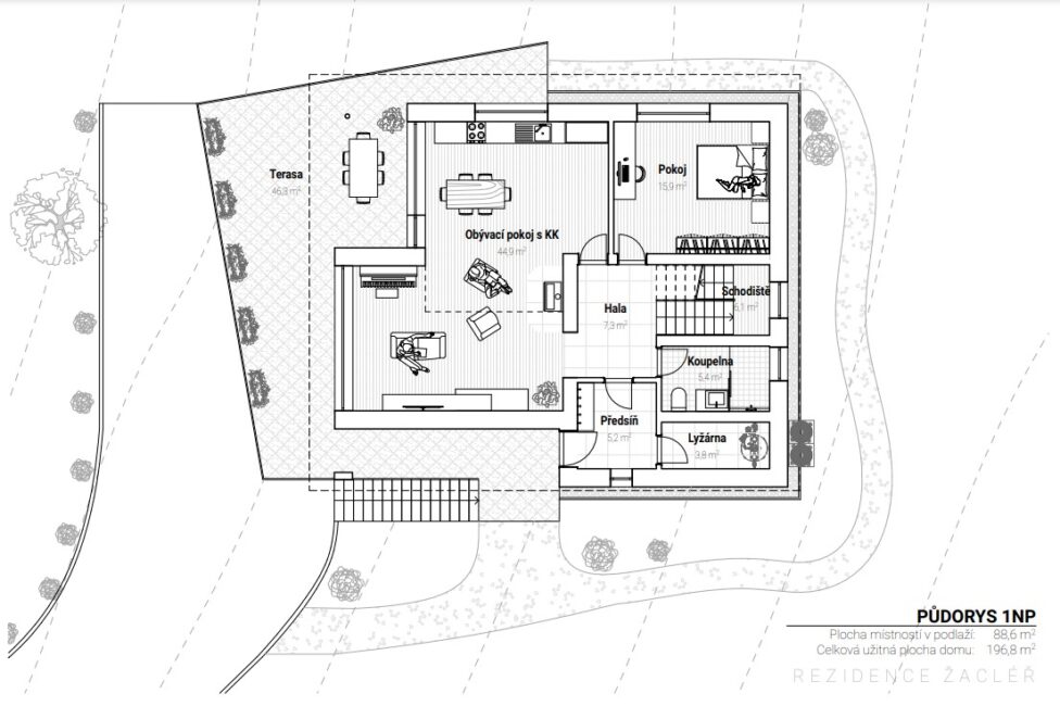 Prodej stavebního pozemku pod zámkem, 550 m2 – Žacléř